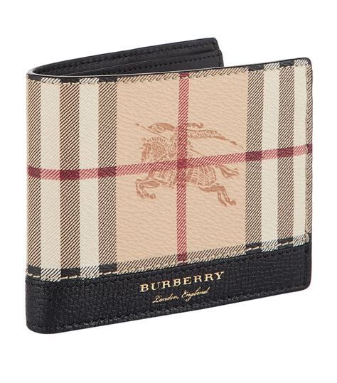 burberry cream burgundy knight insignia bifold wallet